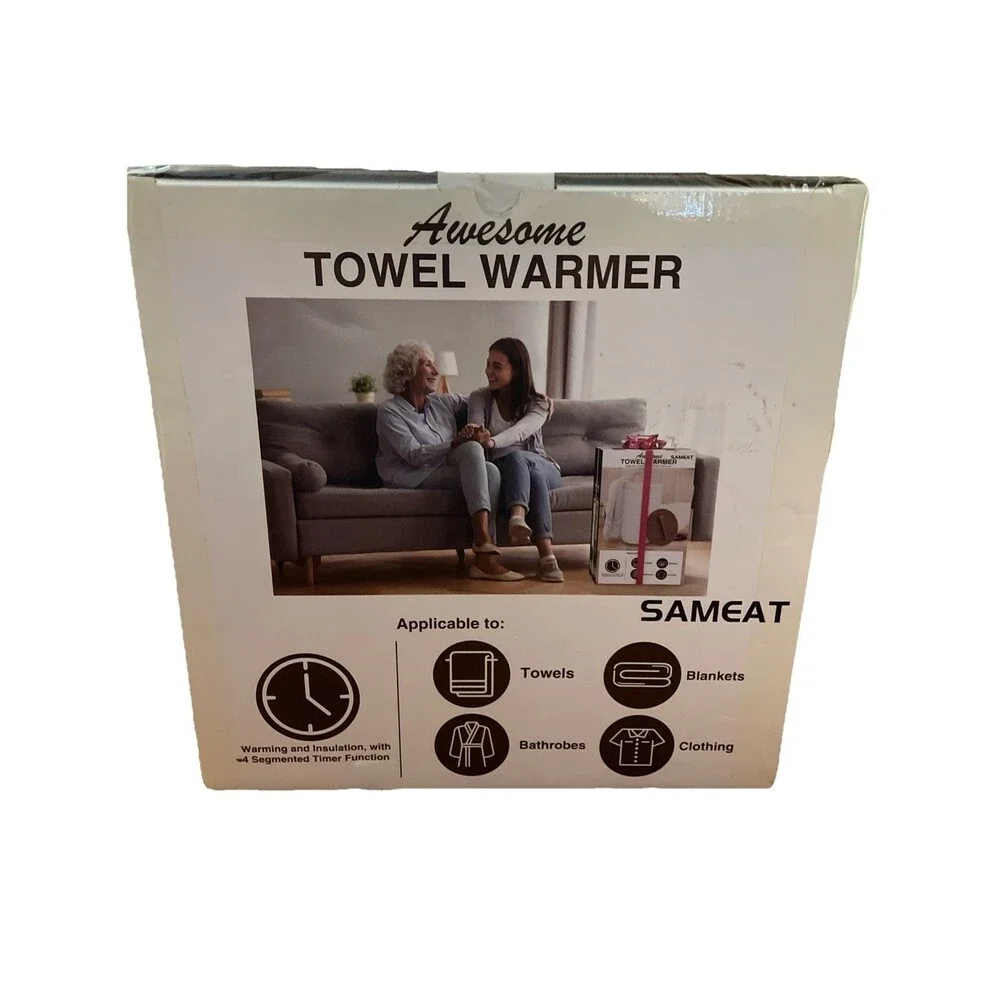 SAMEAT Heated Towel Warmer Large Bucket White Bath Robe Blanket Warmer NWT